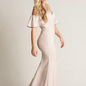Blush Off the Shoulder Maxi/Formal Dress